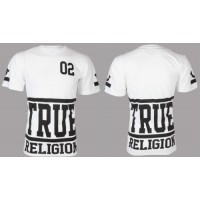 TRUE RELIGION Men T-Shirt STARTER White with Black Print